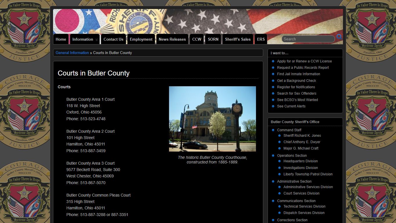 Courts in Butler County » Butler County Sheriff's Office